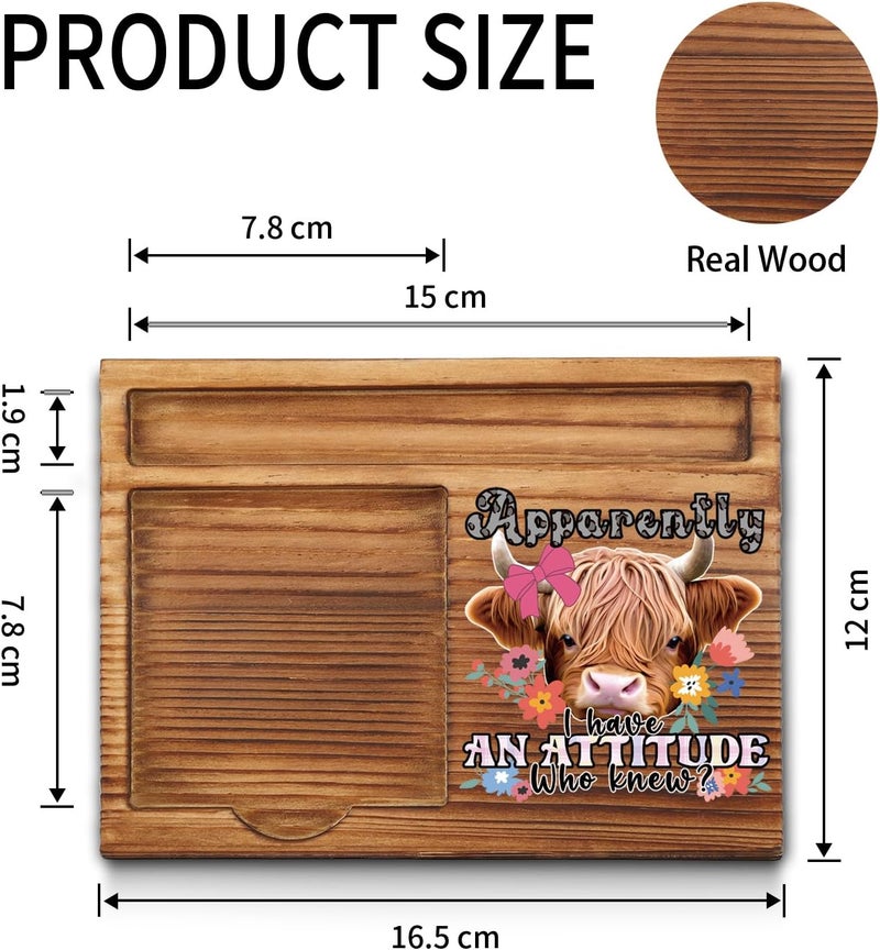akeke Highland Cow Sticky Notes Holder, i Have an Attitude who Knew Funny Cattle Office Decor Gifts for Coworkers, Women, Colleagues, Boss, Self-Stick Note Pad Holders GAA69 - Image 2